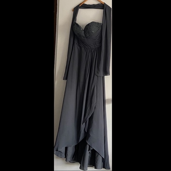 Charcoal Mori Lee Bridesmaid/Formal Dress - Picture 3 of 11
